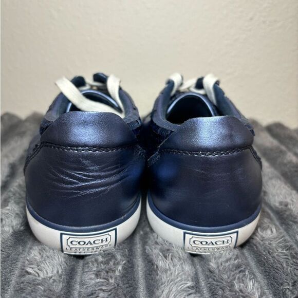 Coach Women's EUC Navy Blue Sequin Sneakers with white trim. Size 6 - Picture 8 of 15
